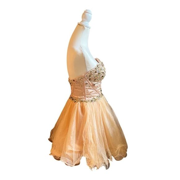 Hannah S Vintage Prom Mini Dress Jeweled Dazzling Tulle Skirt US 8 See Details - Picture 7 of 9
